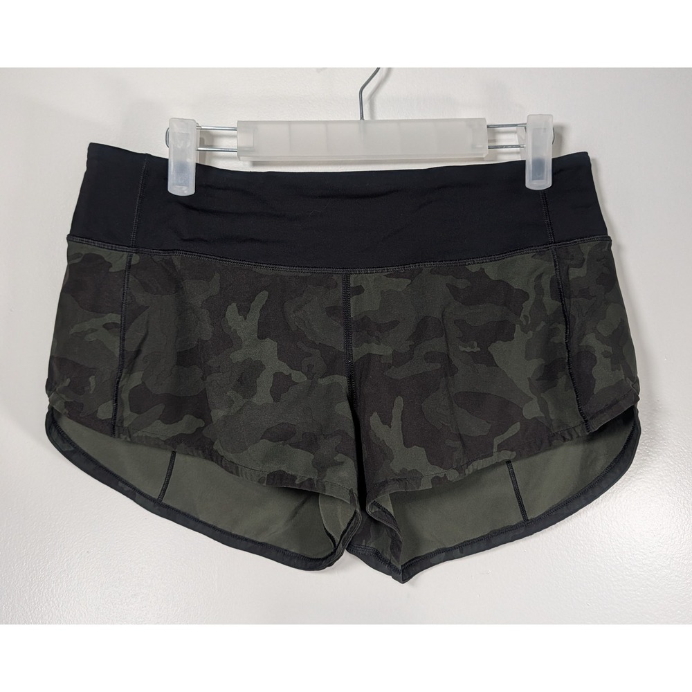 Lululemon Speed Up Low Rise Lined Shorts 2.5 Heritage 365 Camo Deep Coal Multi 6